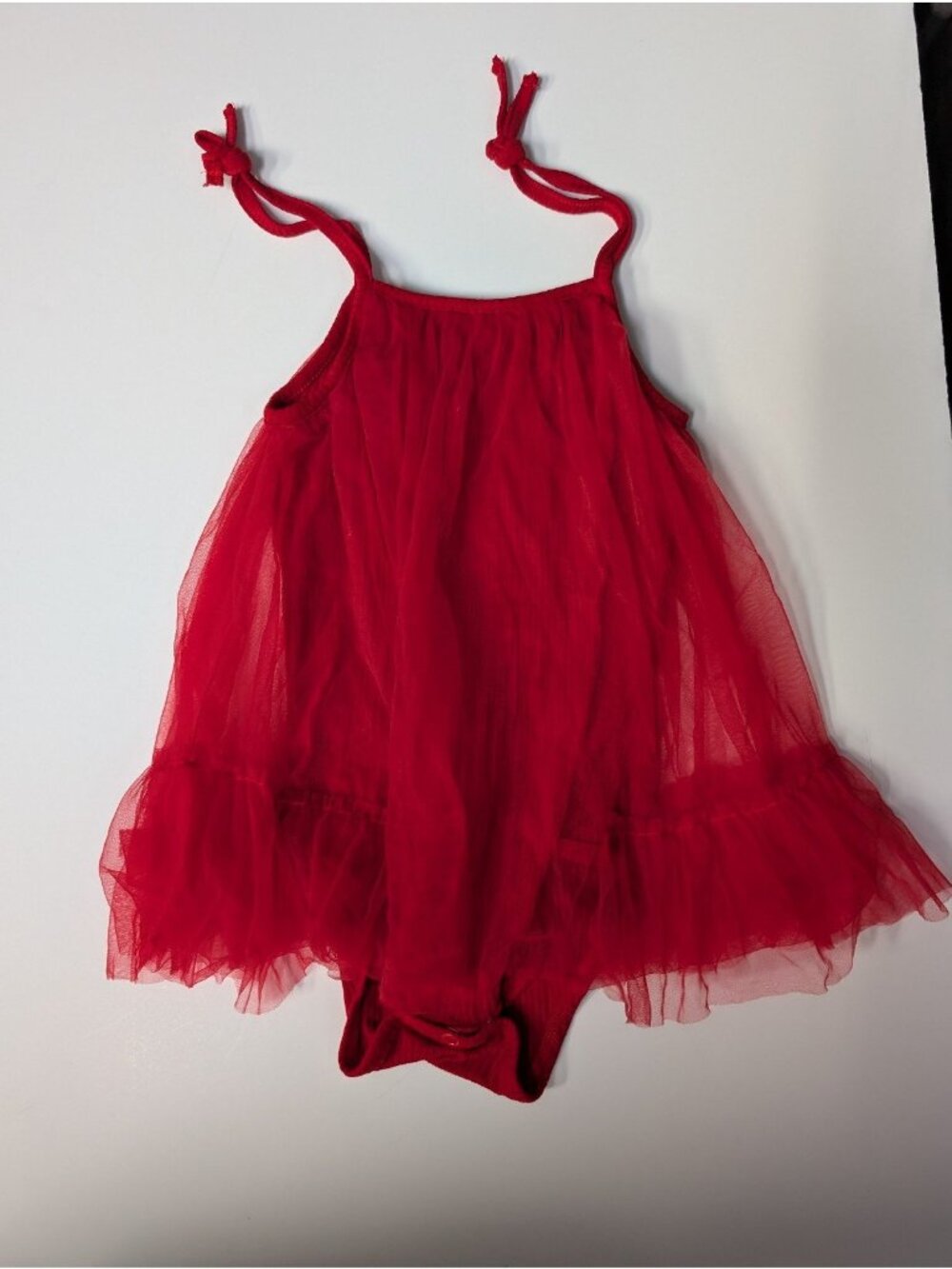 Lively Rae Red Tulle Dress Bodysuit 2T
